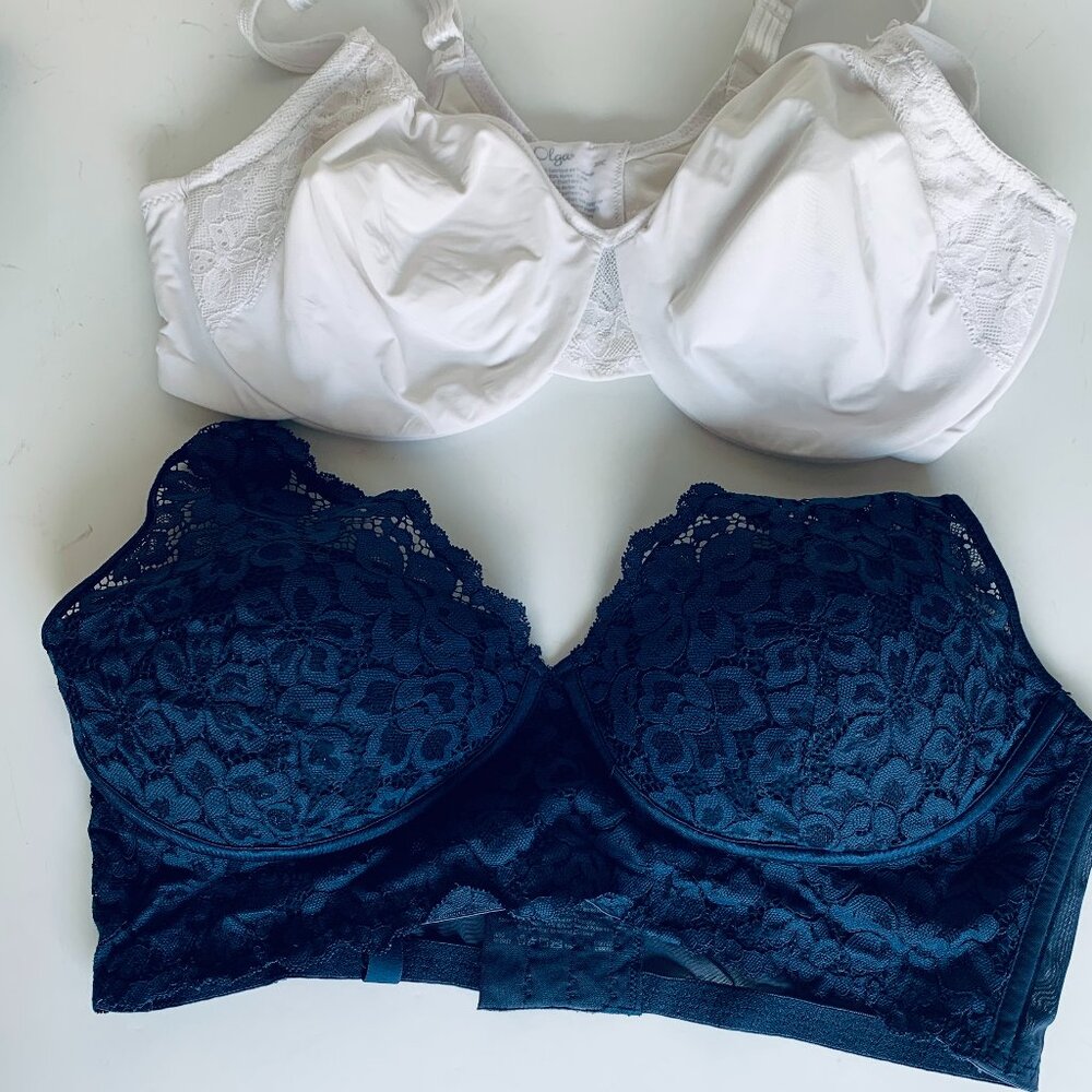 BRAS 2 Sz 38C Medium White Olga Navy Madenform